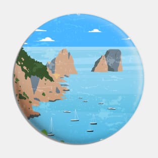 Capri, Italy. Retro travel minimalist poster Pin