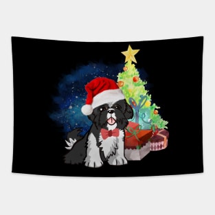 A Shih Tzu Christmas Tapestry