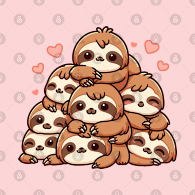 Kawaii Sloth Pile by hippohost