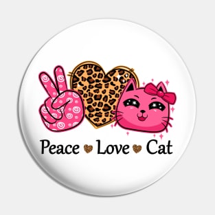 Peace Love Cat Pin