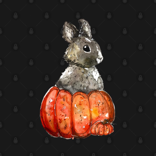 Grey Pumpkin Bunny by aquabun