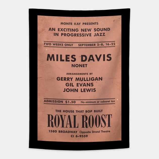 Miles Davis Nonet - Birth of the Cool - Royal Roost - 1949 Tapestry by info@secondtakejazzart.com