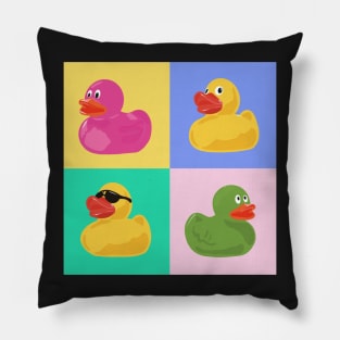 Pop Art Rubber Ducks Pillow