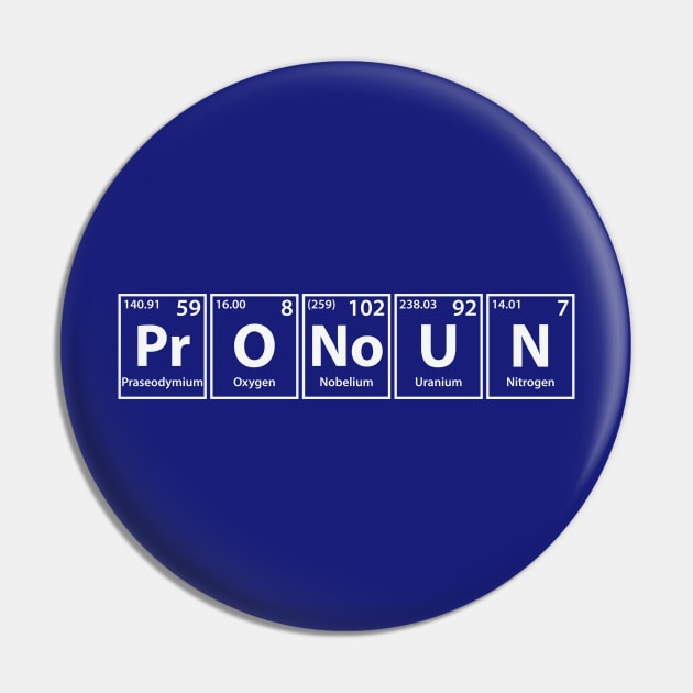 Pronoun (Pr-O-No-U-N) Periodic Elements Spelling Pin by cerebrands