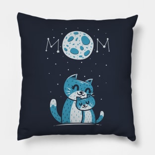 The Moon And The Mom Cat II Pillow