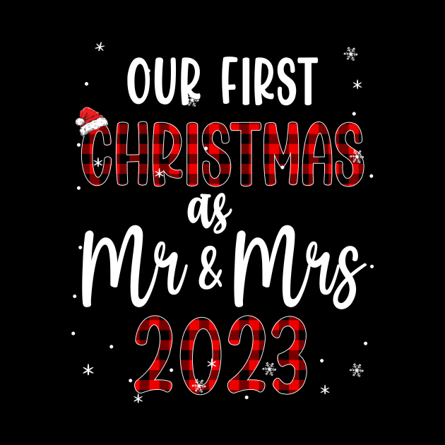 Couple Wife Husband Our First Christmas As Mr And Mrs 2023 by James Green