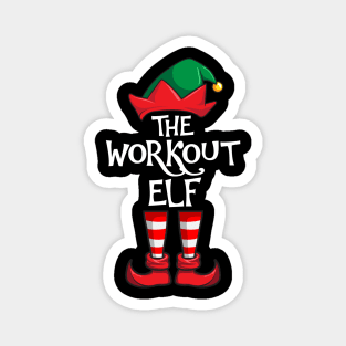 Workout Elf Matching Family Christmas Sporty Magnet