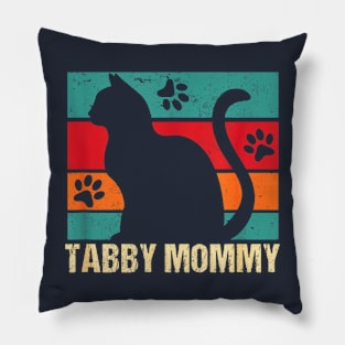 Tabby cat mom retro vintaged Pillow