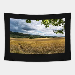 Wheat field under clouds Tapestry