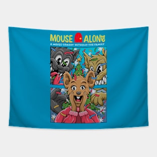 Christmas Mouse Alone Tapestry