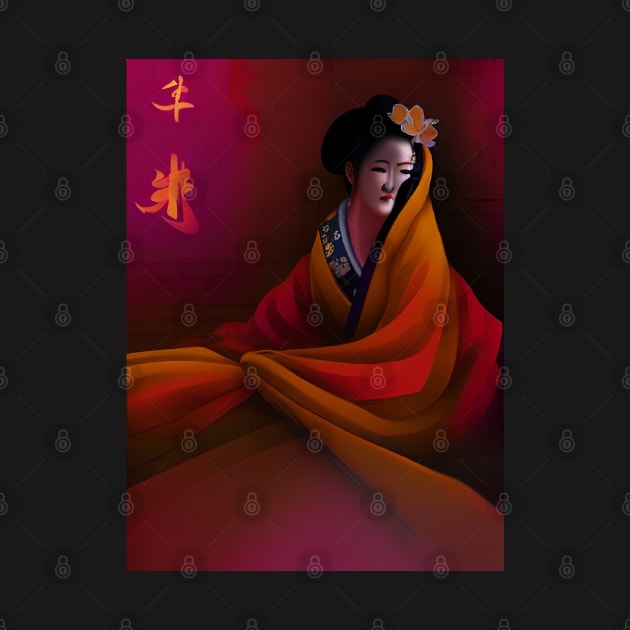 Geisha in red. by CreaKat