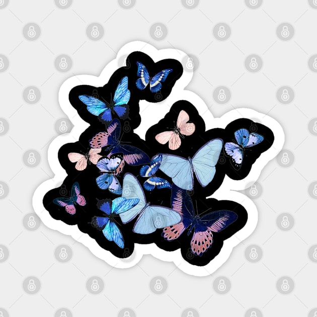 Blue Butterflies 2 Magnet by Collagedream