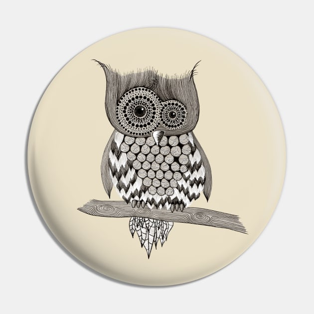 Rupert Owl Pin by Beth Thompson Art