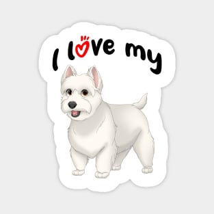 I Love My West Highland White Terrier Dog Magnet