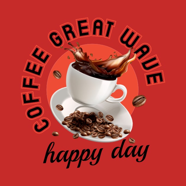 Coffe great wave, happy day by artebus