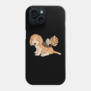 Beagle puppy and plants Phone Case