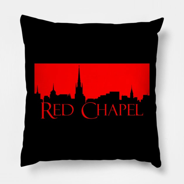 Red Chapel (Red Silhouette) Pillow by Dave