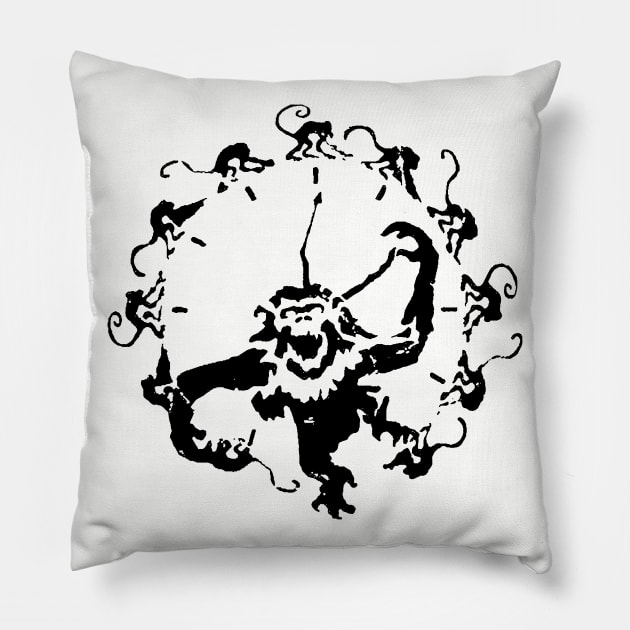 12 Monkeys Pillow by Thinkerman