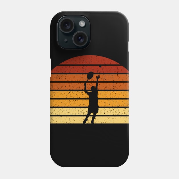 Vintage Sunset Tennis Gift For Tennis Players Phone Case by OceanRadar