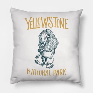 Yellowstone National Park Falling Bison Pillow