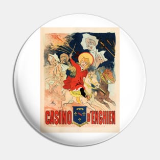 CASINO D' ENGHIEN Jules Cheret Art Nouveau Vintage Pin