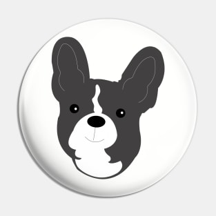 FRENCHIE French Bulldog Pattern in White Fun Frenchies Paw Prints and Bone Print Pin