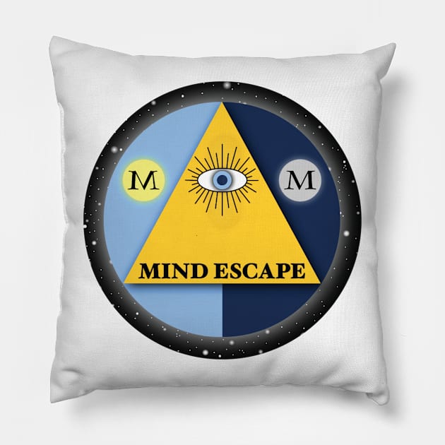 Mind Escape Logo on back Pillow by Mind Escape