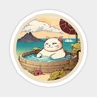 Lucky Cat Tub Time Magnet