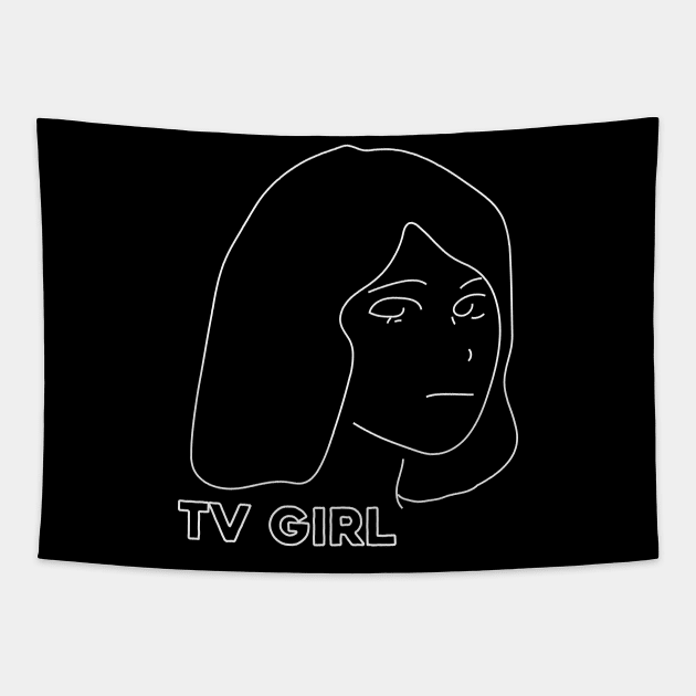 TV Girl Lineart Tapestry by canvaslady