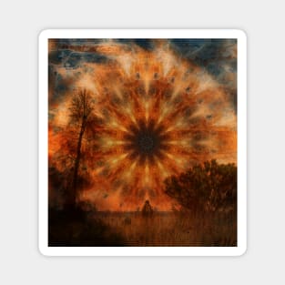 Alien sunset landscape Magnet