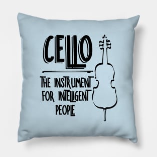 Intelligent Cellist Line Drawing Pillow