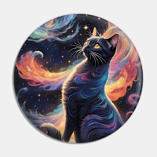 a cat observing the creation of the universe Pin