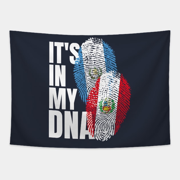 Guatemalan And Peruvian Mix DNA Flag Heritage Gift Tapestry by Just Rep It!!