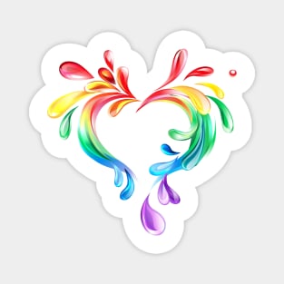 Heart of Rainbow Drops ( Rainbow Heart ) Magnet