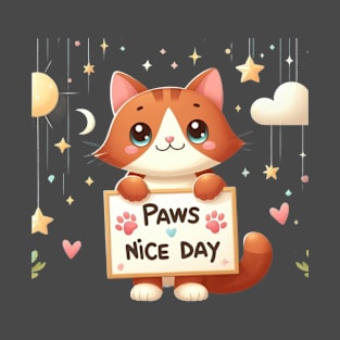 Whisker Wonderland: A Sunny Day with Precious Cat Paws T-Shirt