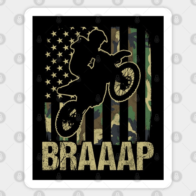 Braaaaap American Flag Dirtbike - T-Shirt Braaaaap American Flag Dirtbike - T-Shirt