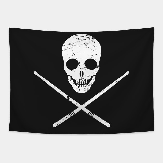 Skull And Drumsticks – Design for Drummers Tapestry by MeatMan