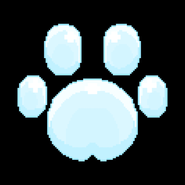 Kawaii Pixel Paw (blue) by ssydneyart