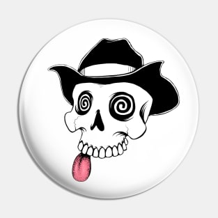 Cowboy Skull Runnin' Dry - Lined Pin