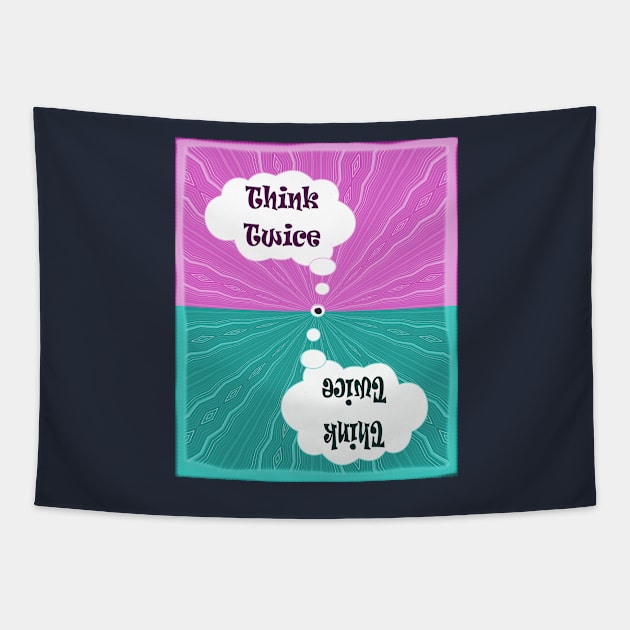 Think Twice / save the planet Tapestry by PlanetMonkey