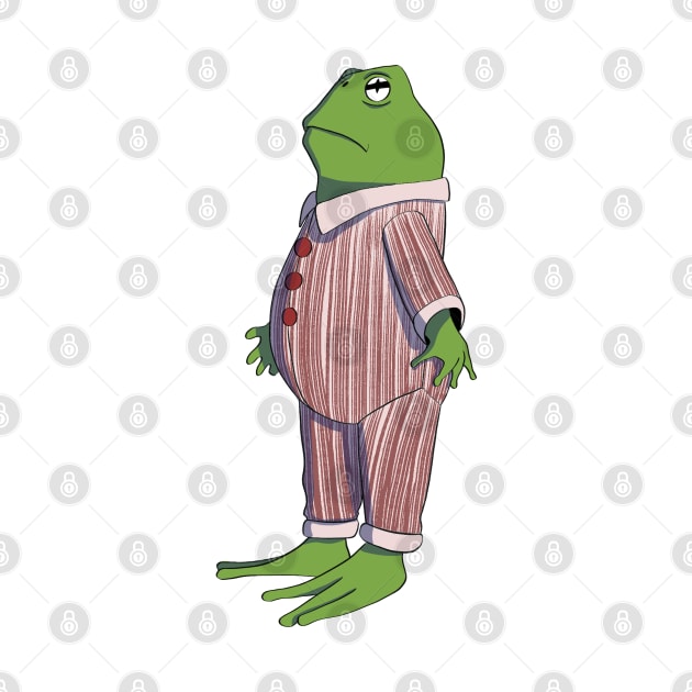 Frog in pajamas by annoyingarts