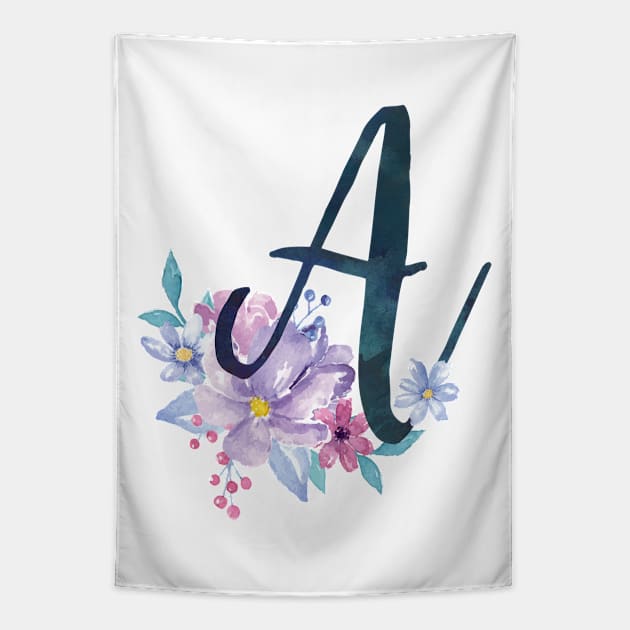 Floral Monogram A Pretty Lilac Bouquet Tapestry by floralmonogram