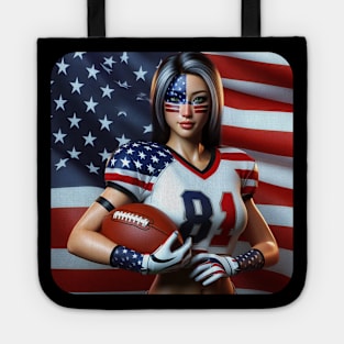 American Woman NFL Football Player #18 Tote