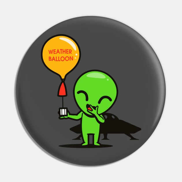 Funny Cute Kawaii Alien Weather Balloon E.T. Cartoon Pin by BoggsNicolas