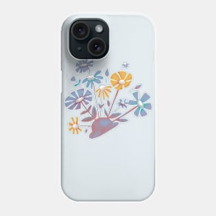 Blue Bowler Hat & Flower Blooms Phone Case