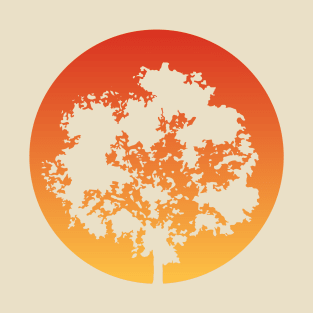 Elegant Tree Silhouette and The Sun II T-Shirt