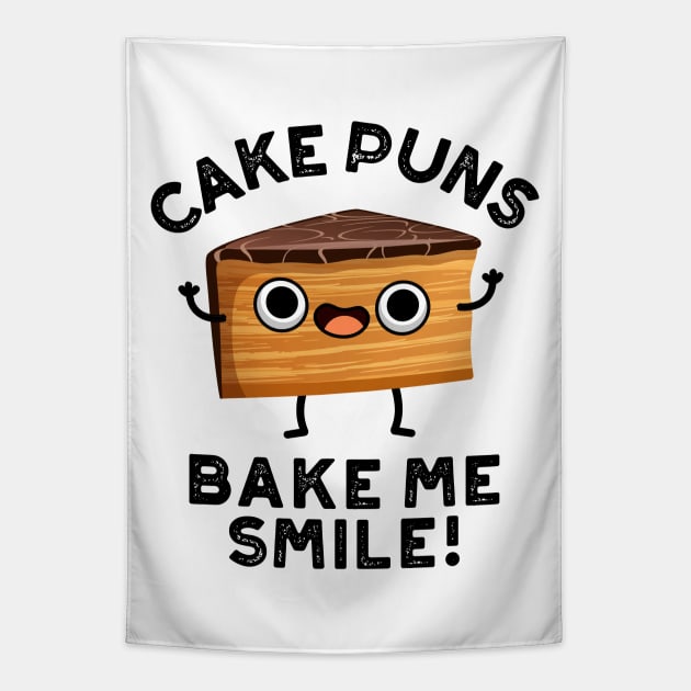 Cake Puns Bake Me Smile Cute Baking Pun Tapestry by punnybone