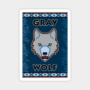 Cunning Gray Wolf Crest Magnet