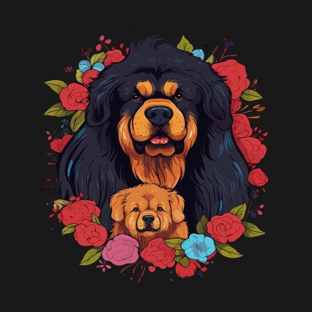 Tibetan Mastiff Mothers Day by JH Mart