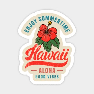 Hawaii vintage retro flower greetings aloha Magnet